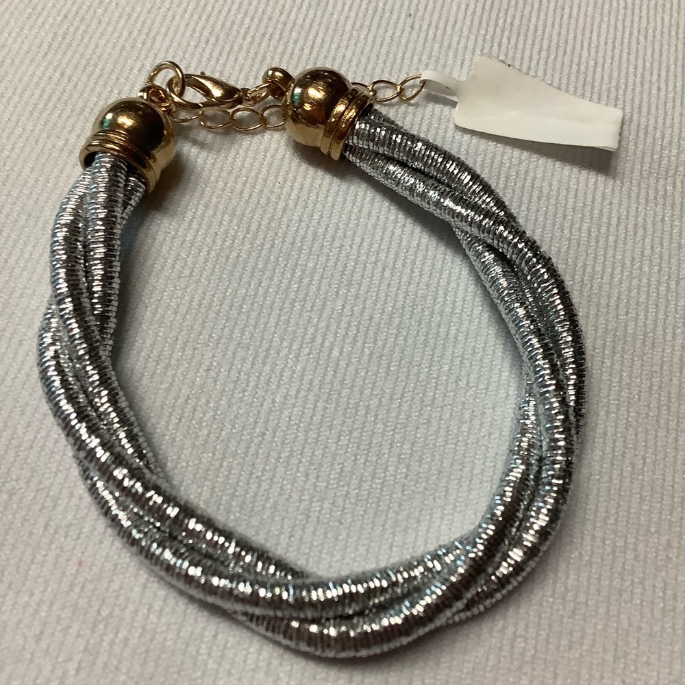 Elegant Silver and Gold Tennis Mesh Rope Bracelet